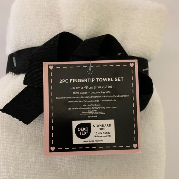 NWT Betsey Johnson Hand Towel & Wash Rag Set!! Pink Ribbon Design! - Picture 8 of 9